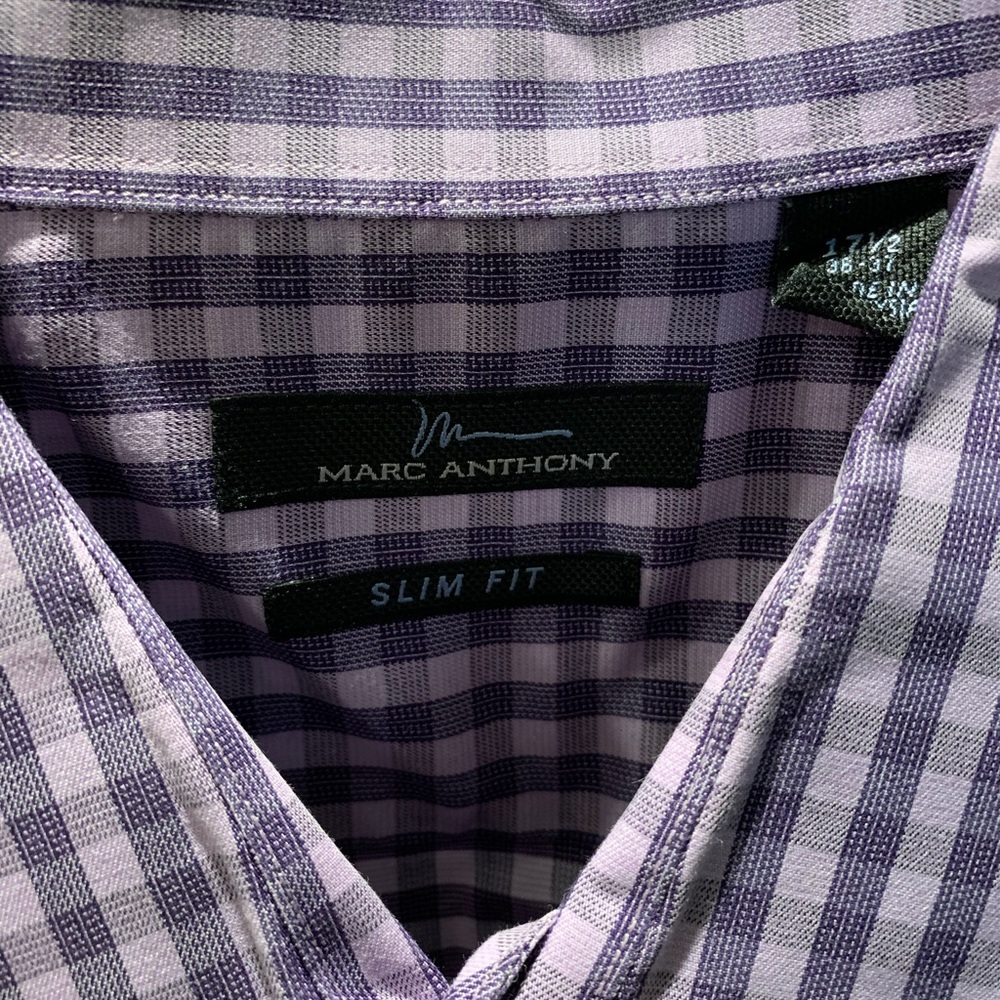 Marc Anthony purple checkered button down.
